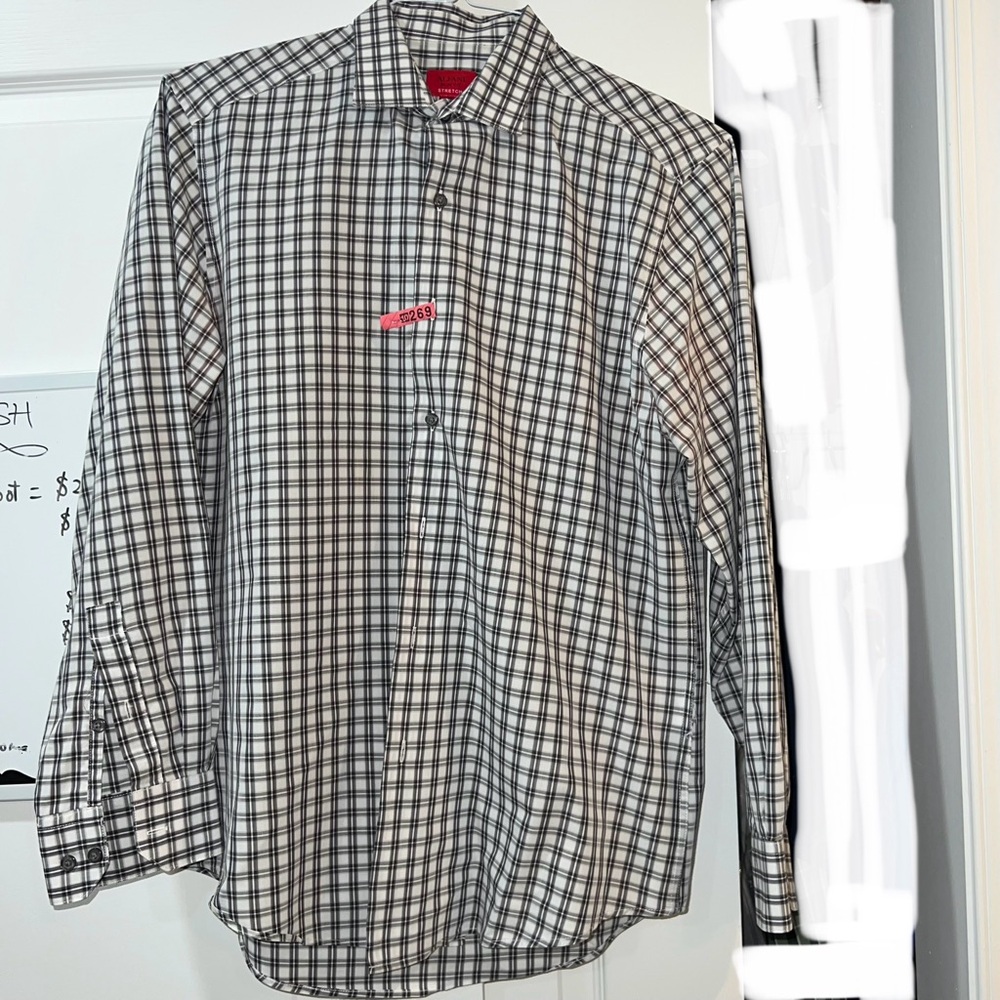 Alfani Black and White Casual Button Down Shirt
